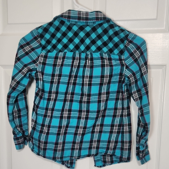 Blue and Black Plaid Button Down Shirt - Picture 4 of 4